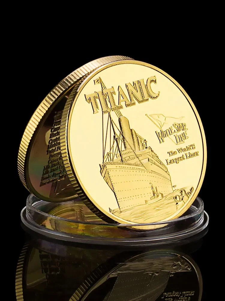 Titanic White Star Line, la plus grande doublure au monde, pièce de monnaie souvenir plaquée or, cadeau de collection, décoration de la maison