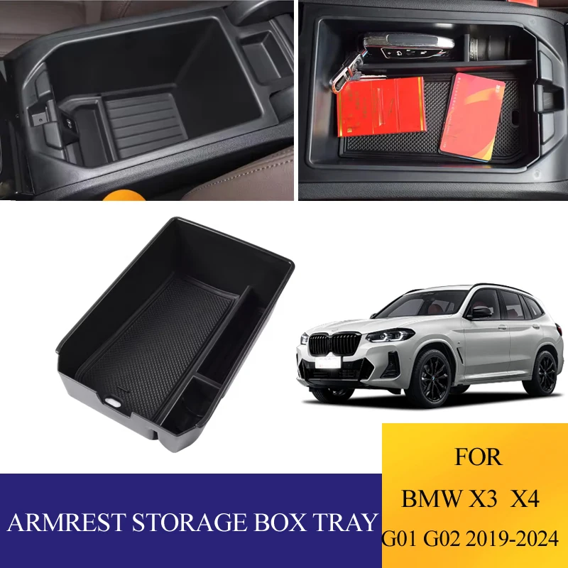 For BMW X3 G01 X4 G02 2019 - 2024 Car Center Console Armrest Box Storage Tray Holder Organizer Container Accessories