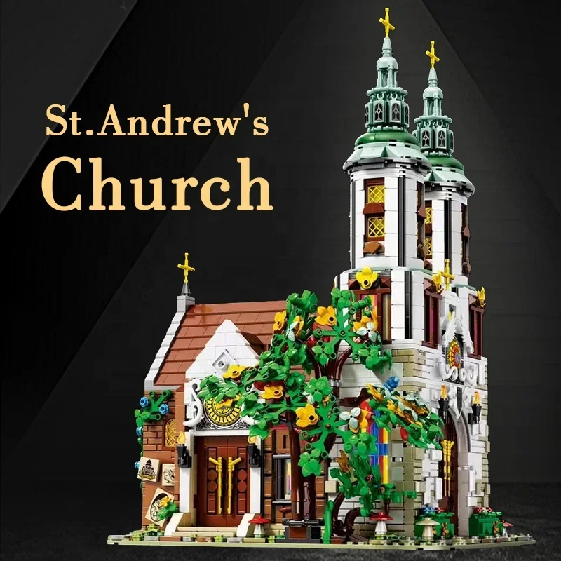 New Arrival Reobrix 66023 Church St Andrew's MOC klocki do budowy DIY montaż modelu Street View cegły na dzień dziecka