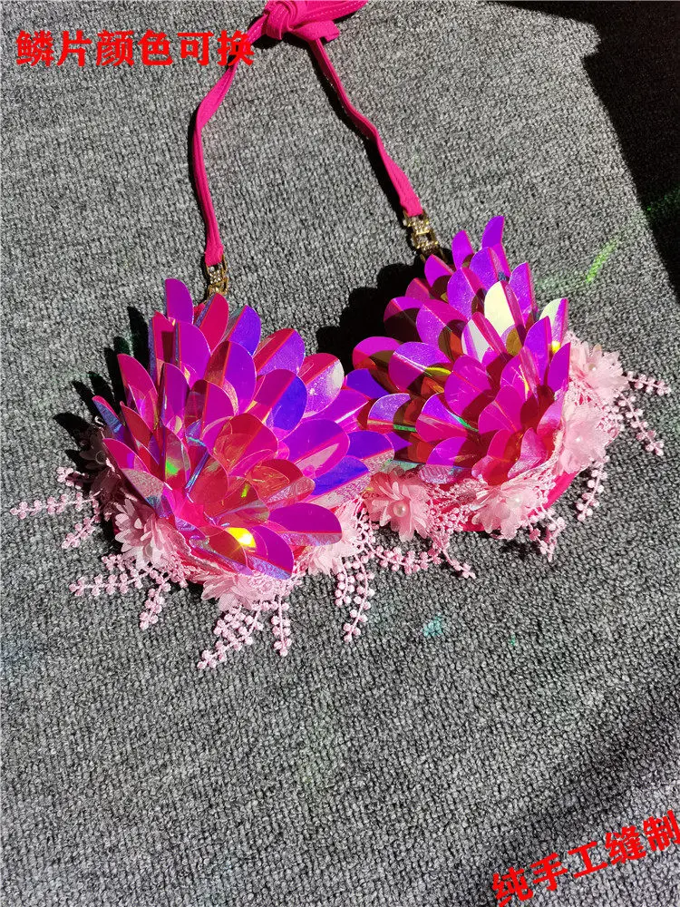 Bar Sequined Bikini Hot Spring Bathing Suit Aquarium Audio Bar Cospla Performance Costume and Accessories