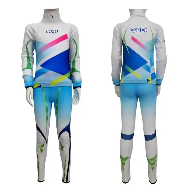 Custom Design Comfortable Windproof Waterproof Ski Suit Speed Skating Suit Full Print Breathable Two-piece Set Ski & Snow