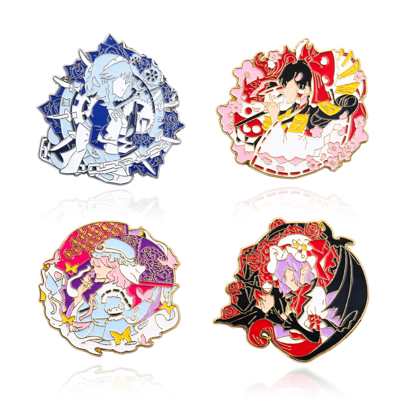 

Anime Touhou Project Enamel Pins Brooch Hakurei Reimu Izayoi Sakuya Saigyouji Yuyuko Figure Badge Brooch Lapel Pin Jewelry Gift