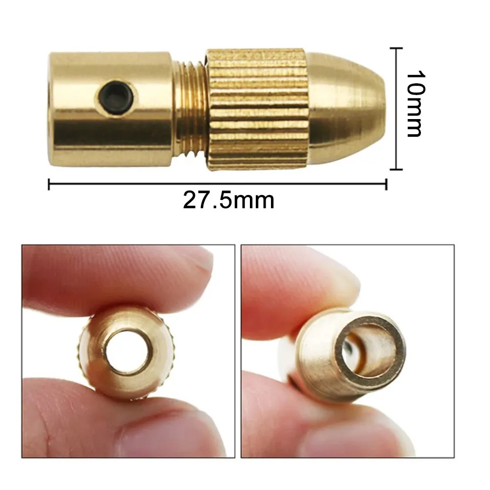 6 Piece Set Hole Diameter 1.0-3.0mm Brass Center Shaft Drill Chuck Set Small Motor Electric Drill Accessory Tool Set