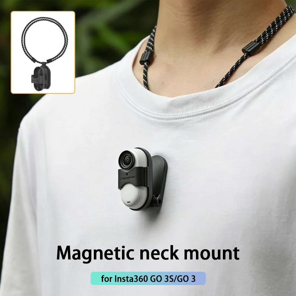 Magnetic Neck Lanyard Strap Holder Adjustable Hands Free Neck Mount Stand For Insta360 GO 3 3S Action Camera Shooting Accessory