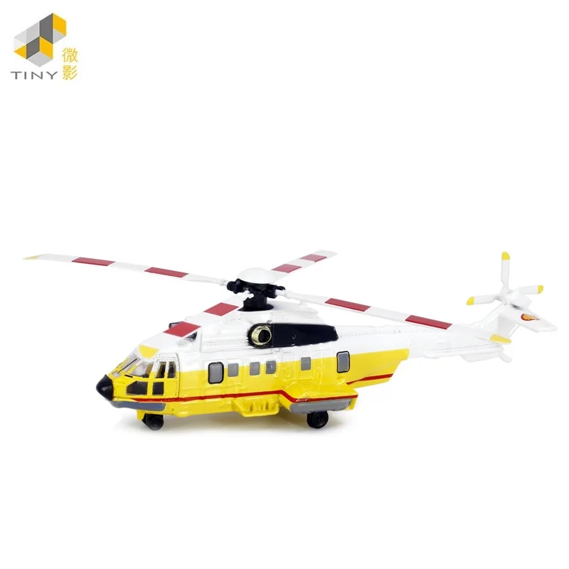 Tiny 1:144 She-ll Helicopter Super Puma Alloy Simulation Model Aircraft