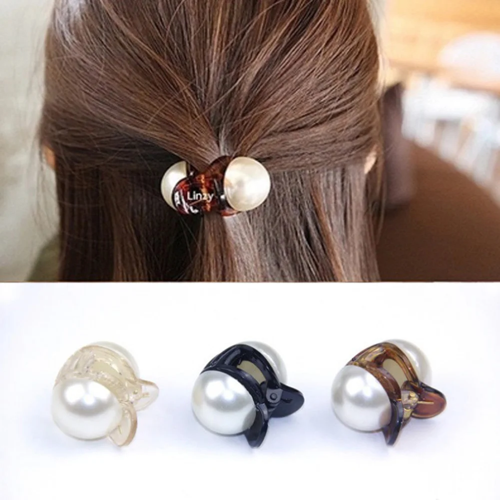 女性と女の子のためのミニラウンドパールクリップ,シックなバレッタ,ミニヘアクリップ,ソフトスタイリングアクセサリー,ファッショナブルな爪