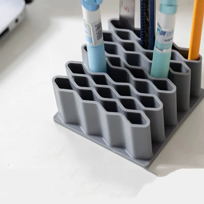 Organisateur de bureau en plastique multi-compartiments pour cosmétiques, stylos et pinceaux de maquillage pour la maison