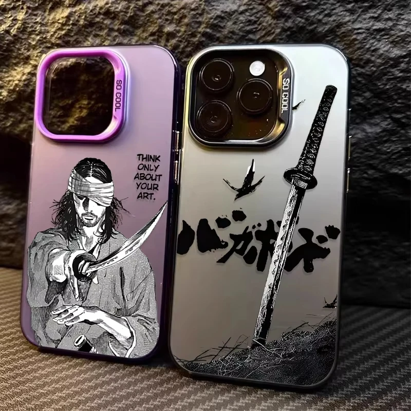 Etui na telefon Samsung Galaxy S25 Ultra S24 S23 S22 S21 Plus S20FE A55 A54 A35 z motywem japońskich komiksów Vagabond Samurai, odporne na wstrząsy.