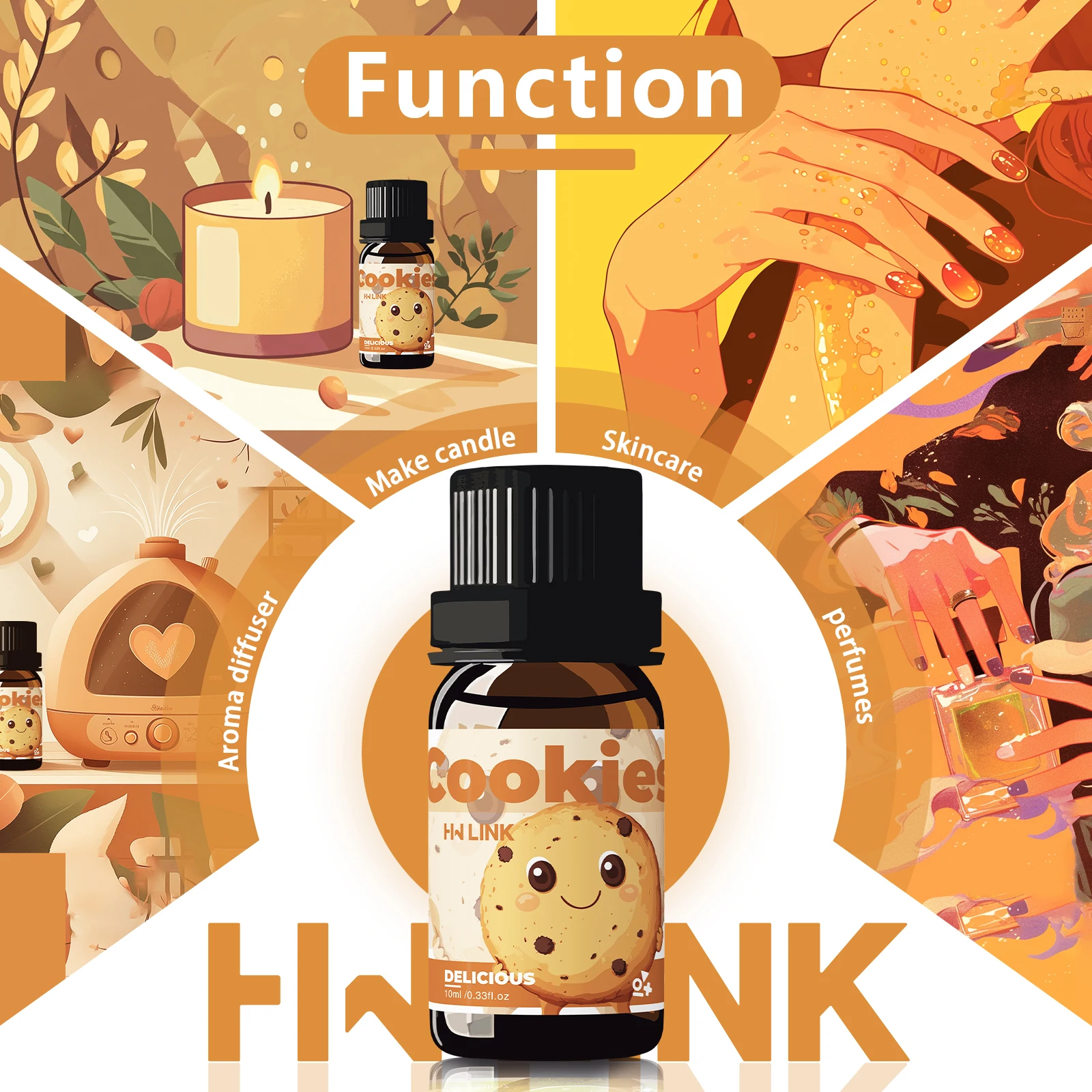 10ml Cookies Essential Oils Perfumes Essence Oils Cookies Parfun for Candle,Soap Making,Aromatherapy,Diffusers,Humidifiers Gifts