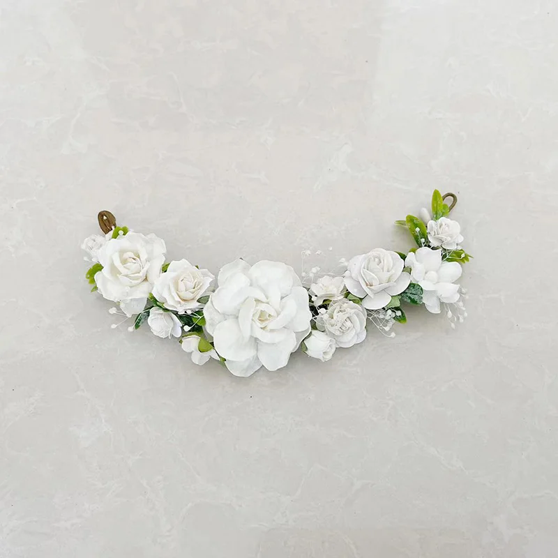 Dried Baby's Breath Bridal Hair Vine with White Flowers Wedding Headpiece Vintage