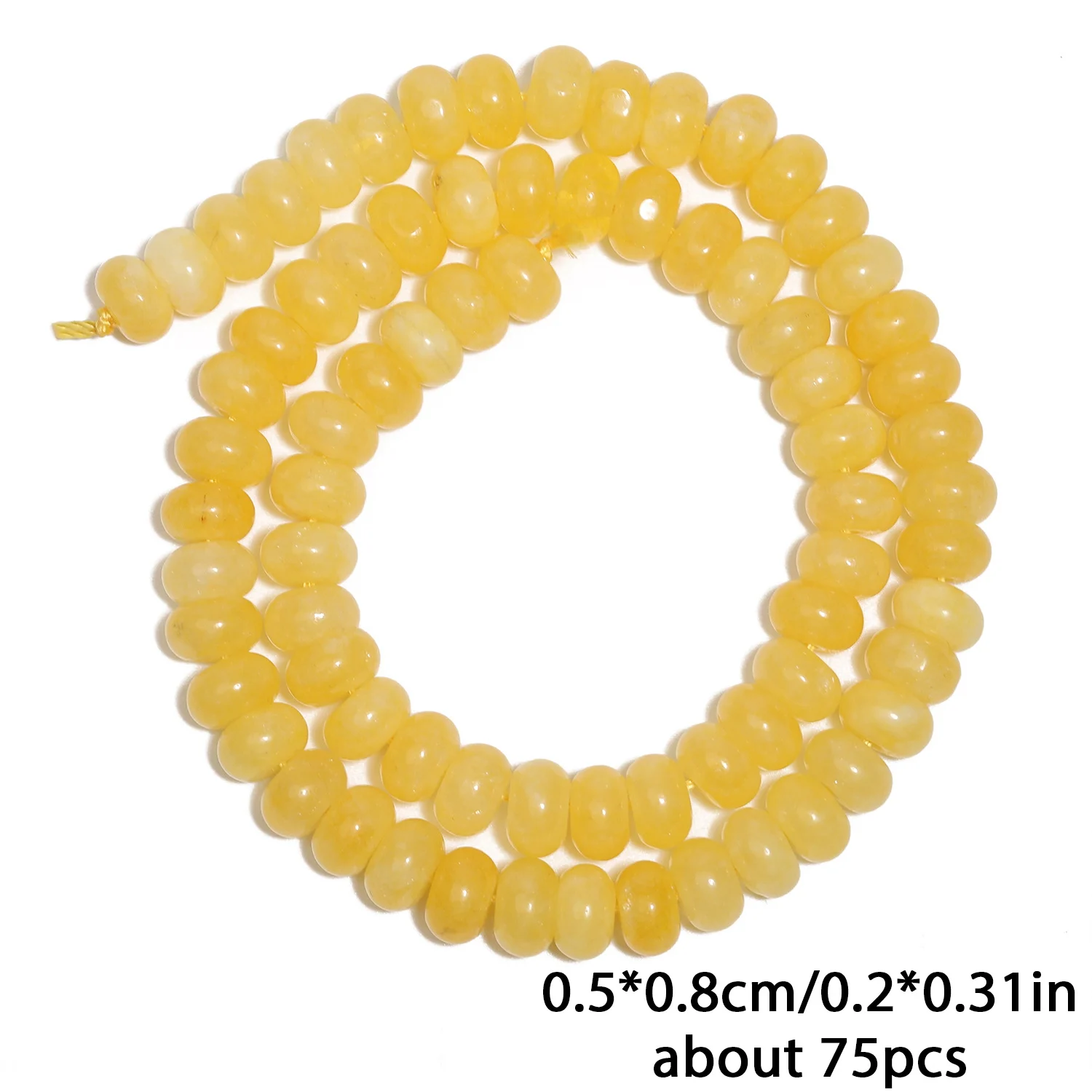 Natursteine Rondelle Spacer Perlen 5x8mm Gelb Grün Jade Flache Runde Perlen für Armbänder Perlen Schmuckherstellung Zubehör