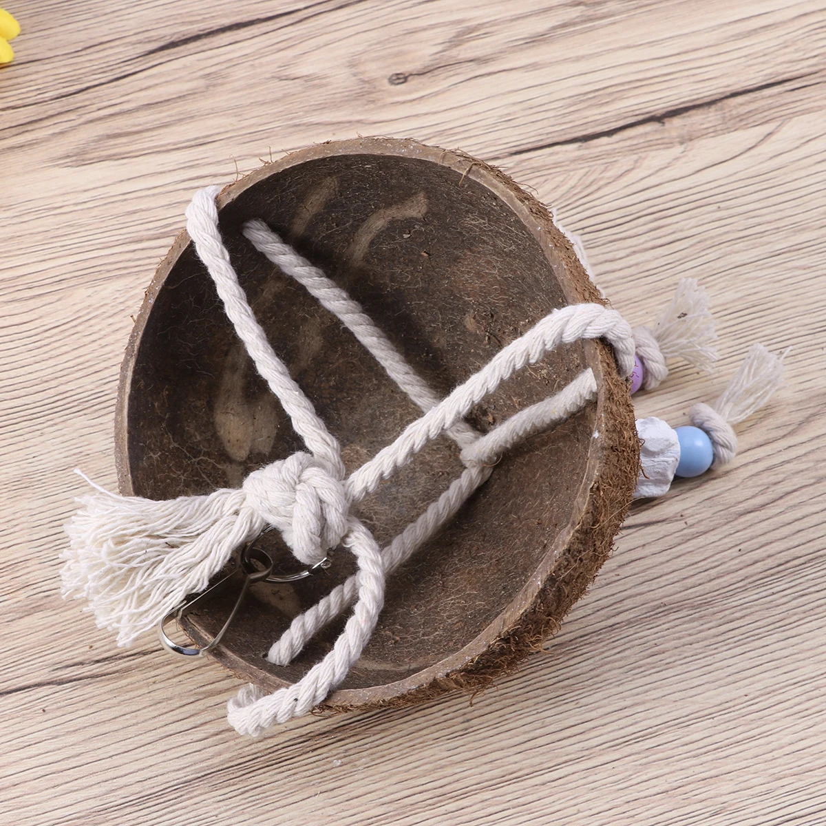 

Eco-friendly Parrot Molar Stone Swing Toy Birdhouse Cage Accessory Bamboo Grind Nest Pet Supplies Wooden Vivid Color Hanging