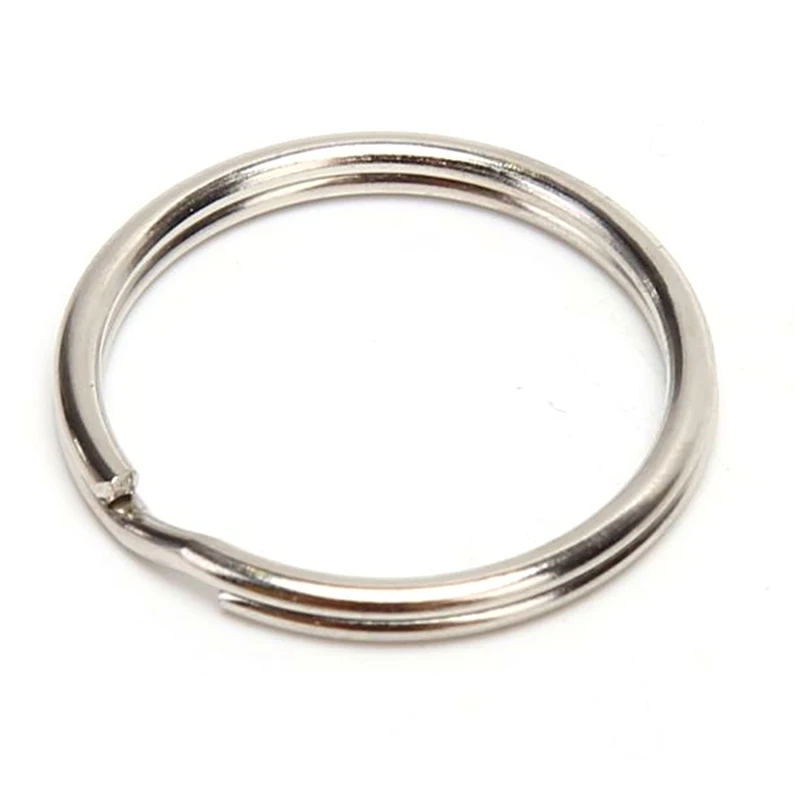 100PCS/lot Stainless Steel Dia 12/15/16/20mm DIY Polished Split Ring Keyrings Key Chain Hoop Loop Key Holder