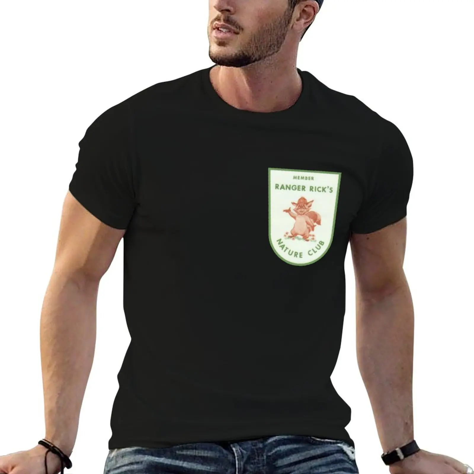 Ranger Rick Nature Club Member Badge 2 T-Shirt Non-Shrink Basic Cotton T-Shirt