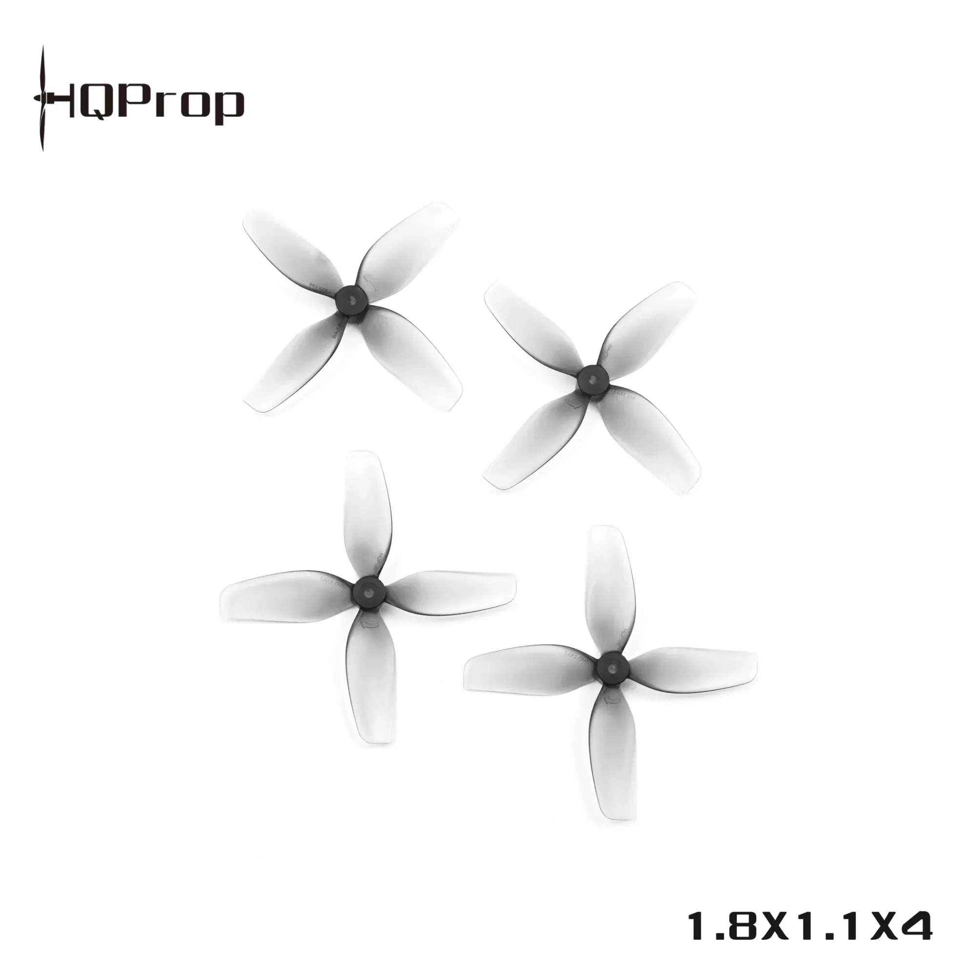 HQProp Ultralight Whoop Prop 1.8X1.1X4 45mm 4-Blade Grey Propellers 1.5mm Shaft, 10CW 10CCW Polycarbonate for Tiny Quad