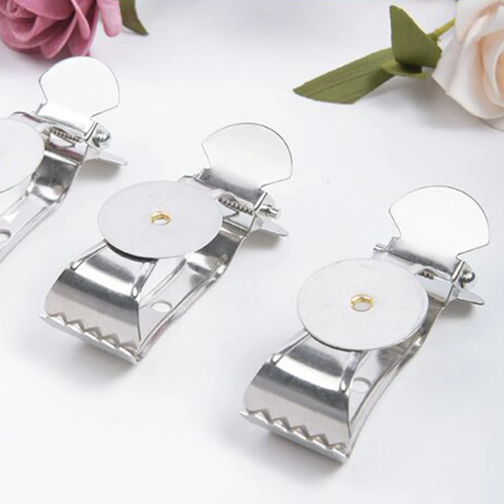 

Curtain Clips Silver Stainless Steel Drapery Tieback Clamp for Window Curtains Bath Accessories Thickened Spring Strong Clamping
