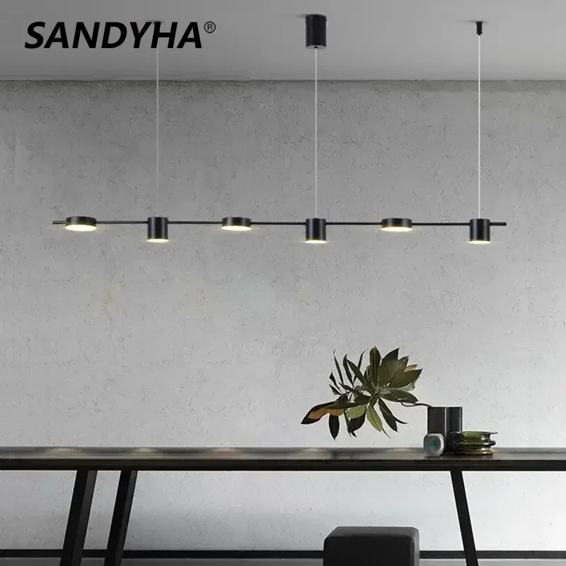 

SANDYHA Minimalist LED Ceiling Chandelier Indoor Home Decor Lighting Dining Table Pendant Lamp for Living Room Kitchen Luminaire