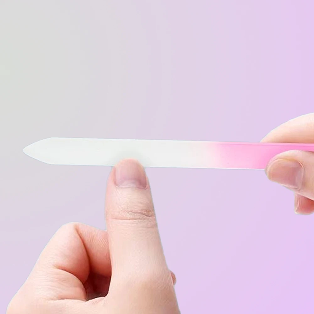 المهنية الزجاج ملفات الأظافر التدرج مصقول كريستال تلميع ملفات الأظافر مزدوجة الوجهين مختلط اللون أدوات مانيكير