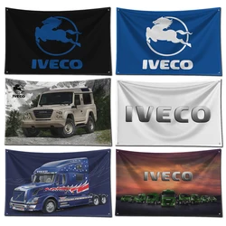 3x5 Ft I-IVECOS CAR Flag Polyester Digital Printing Banner for Garage Wall Art Out Door Decoration With Brass Grommets
