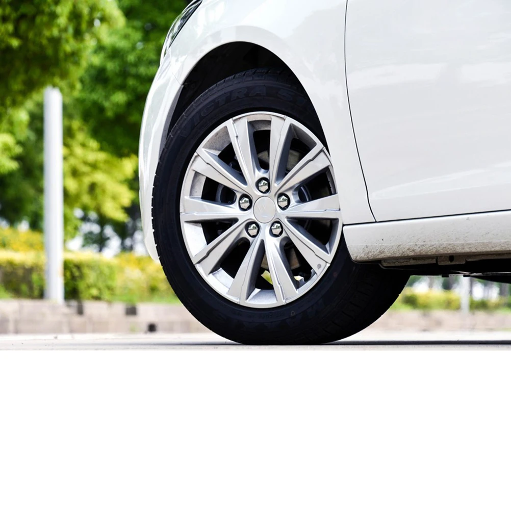 

10pcs Metal Wheel Lug Nut Covers Bolt Caps Rub Resistant Corrosion Protection Car Decorative Screws Silver For 307 308