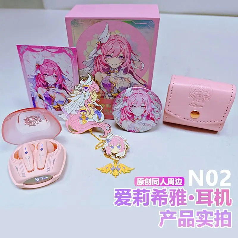 Elysia Headphones Anime Boys Gift Cute HIFI Bluetooth 5.3 Headset Cosplay Active Noise Cancellation Earbud TWS Headset  anker