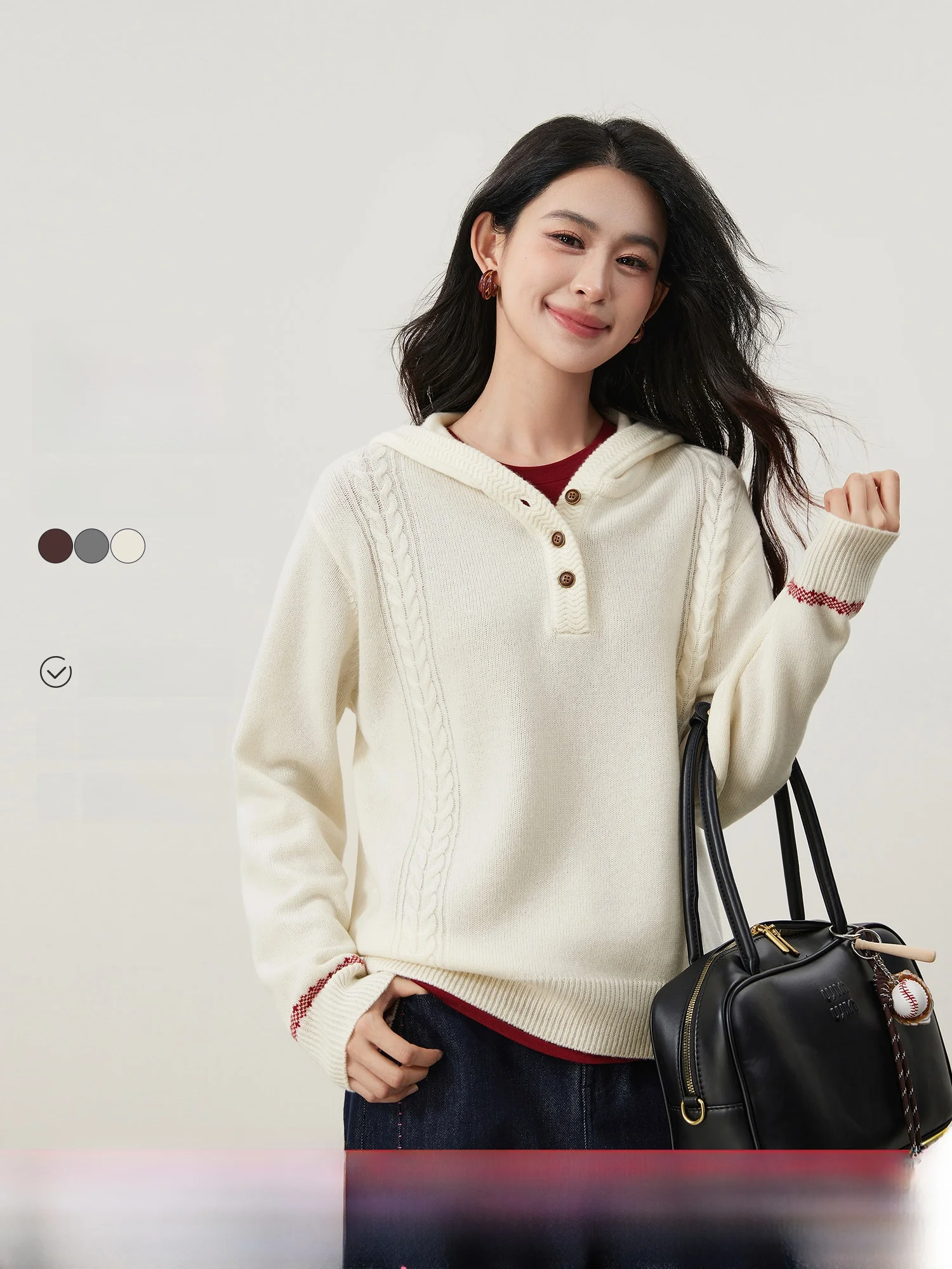 

Вязаная шапка в стиле Old Money из 100% шерсти и новый женский зимний свитер свободного кроя с длинными рукавами из мягкого хлопка и шерсти в скандинавском стиле