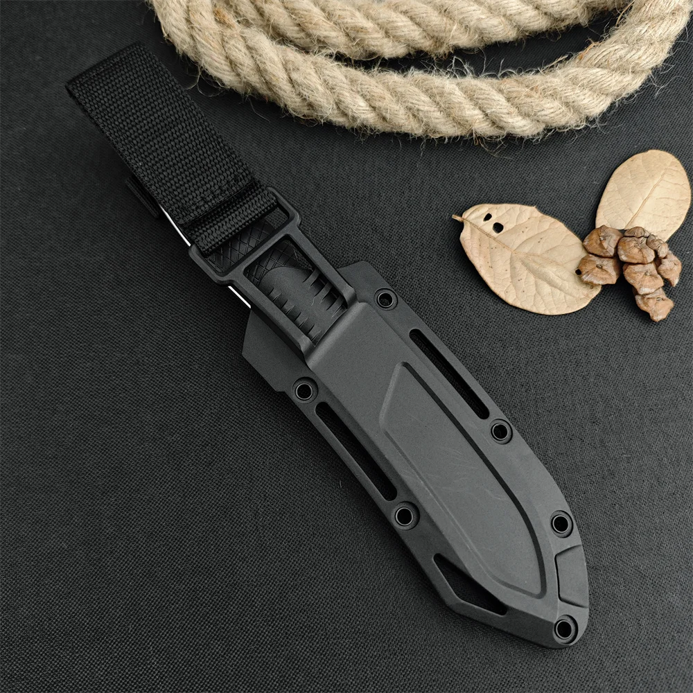 Military KS 1083 Camp 5 Fixed Hunter Knife D2 Stonewashed Blade Nylon Fiber Handles Outdoor Tactical Knives Survival EDC Tool