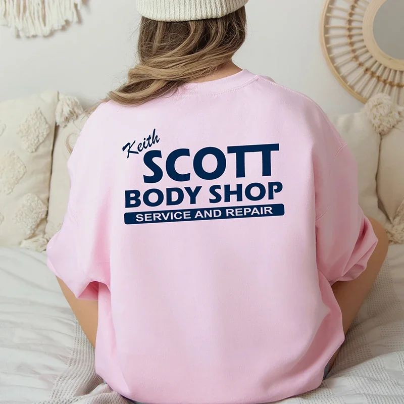 One Tree Hill Back Printed Womens Sweatshirts Cotton Keith Scott Body Shop Graphic Jumpers Long Sleve Winter Clothes Y2k Tops