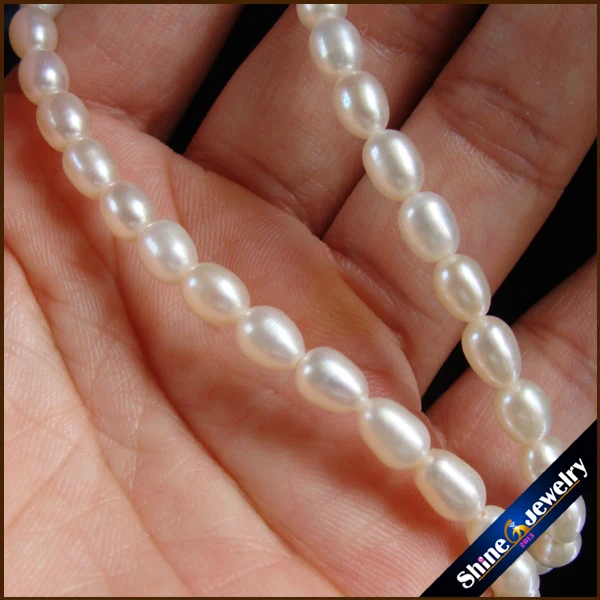 Special offer 5-7mm Natural Pearl Necklace Gold / White Freshwater Pearl Beads Necklace Mother\'s Gift Wedding Jewelry 16.5\