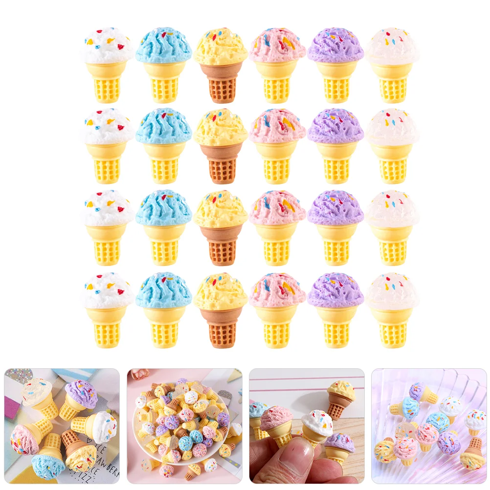 24Pcs Mini Ice Creams Food Play Model Simulation Ice Cream Model Mini House Adornment Miniature Food Miniature Ice Cream Decor