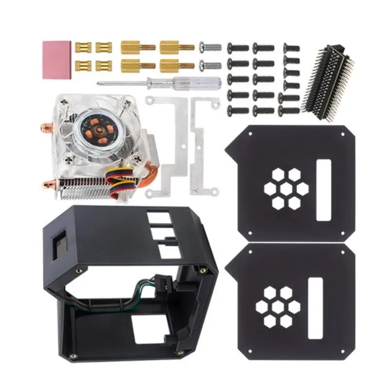 Y1UB Essential Cooling Fan Set For RPi 5 With OLED Display And Efficient Heat Dissipation Ice Tower Cooling Fan Set