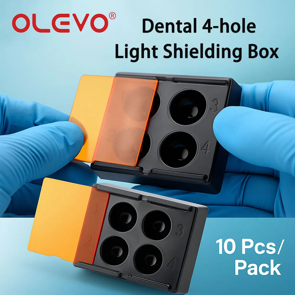 

10 Pcs Dental Veneer Storage Box 4 Holes Teeth Patch Shading Light Storage Case Denture Retainer Molar Boxes Dentistry Tools
