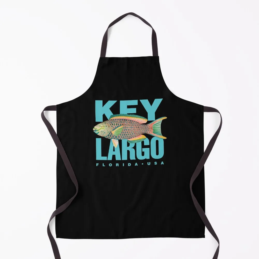 Key Largo Florida Vintage Parrotfish Design Apron Kitchen Household Items Kitchen Handle For Women Apron