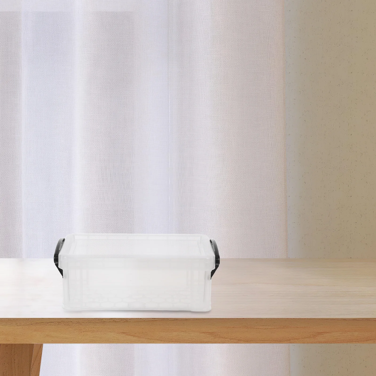 

2Pcs 0.28L Mini Clear Plastic Storage Boxes Stackable Desk Organizer Containers with Lids for Small Items Stationery