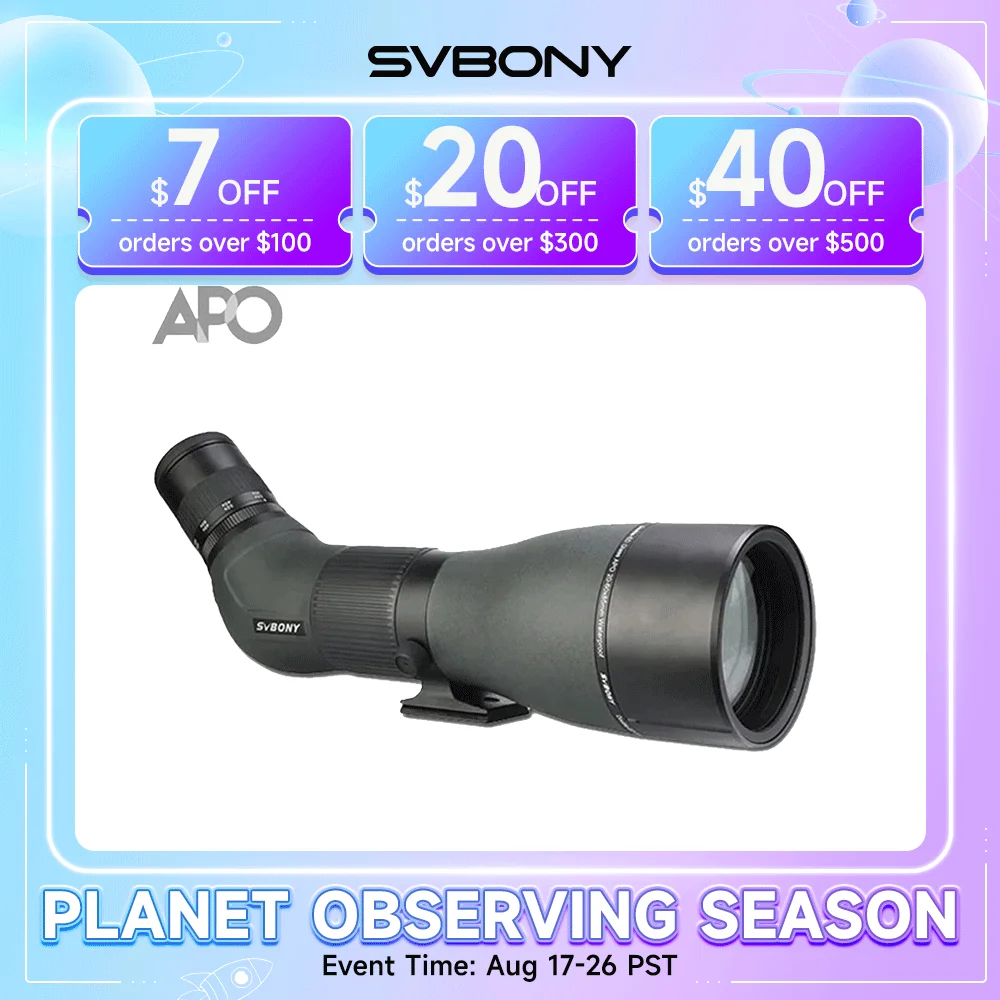 Svbony SA401 APO Spektiv 20-60X85/25-75X100 ED Teleskop Leistungsstarkes wasserdichtes Campingausrüstung Vogelbeobachtungsteleskop