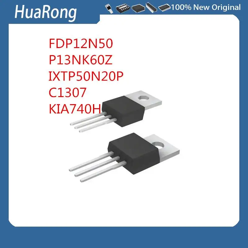 10PCS/LOT   FDP12N50   P13NK60Z  STP13NK60Z   600V 2.4A  IXTP50N20P 200V 50A  C1307  2SC1307  70V 8A   KIA740H  55V 64A   TO-220