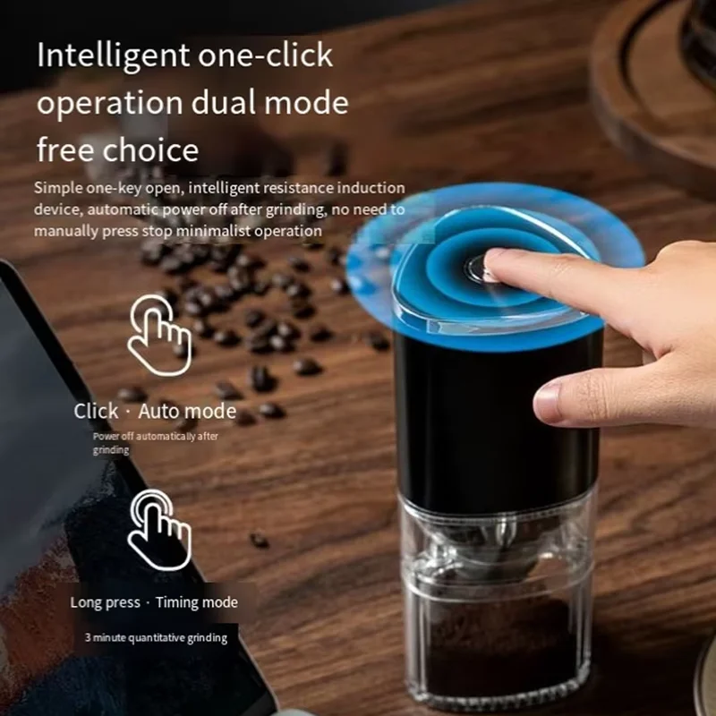 전기 커피 콩 그라인더 소형 휴대용 그라인더 가정용 커피숍 커피 콩 장시간 지속 배터리 수명 그라인더 기계