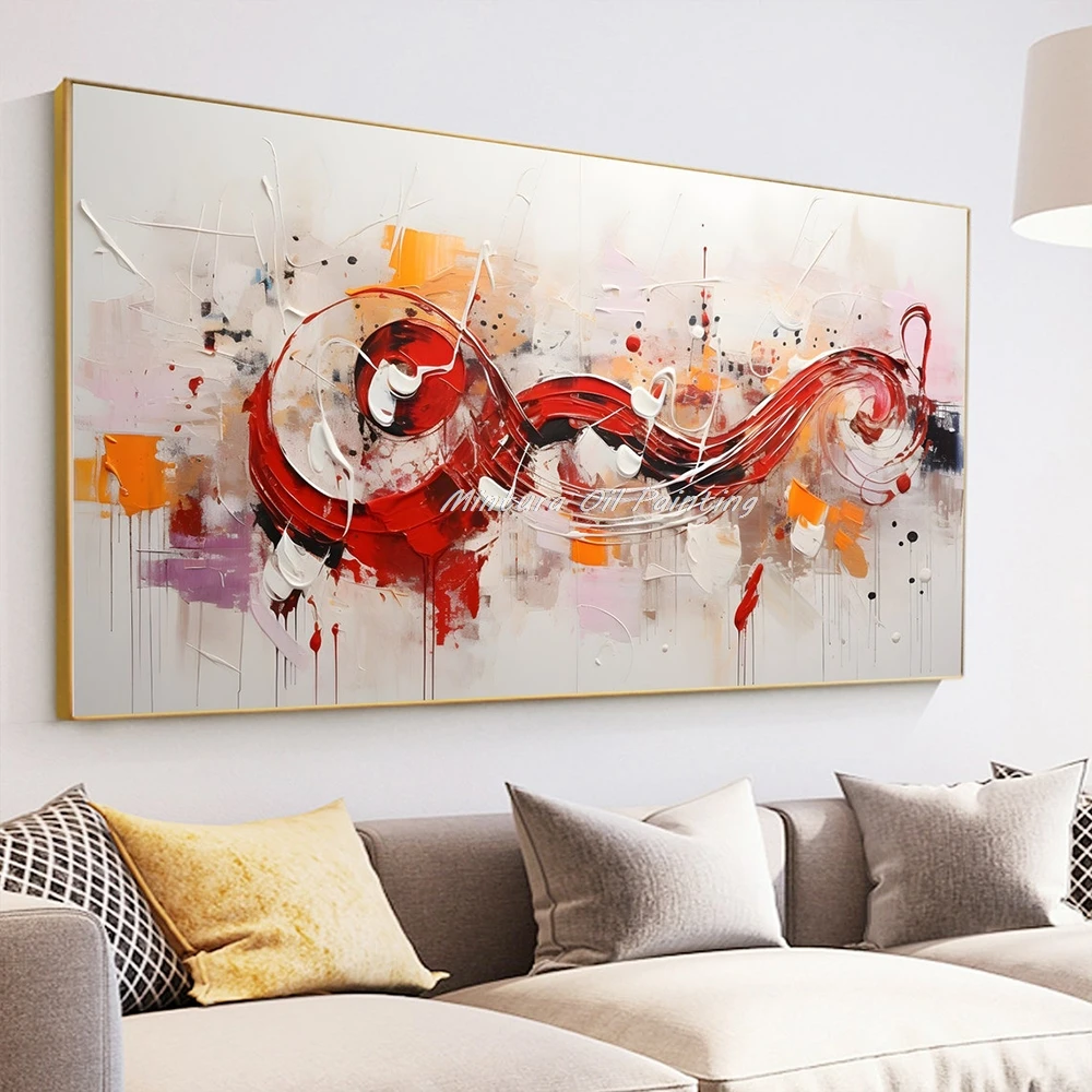 Mintura,Handpainted Texture Abstract 3D Lines Oil Painting on Canvas Modern Room Home Decoration Nordic Art Posters Wall Picture