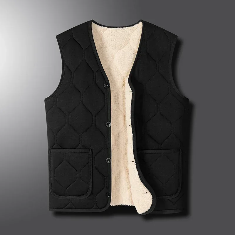 سترة الخريف والشتاء للرجال في منتصف العمر وكبار السن مع سترة سميكة ودافئة من القطيفة #2