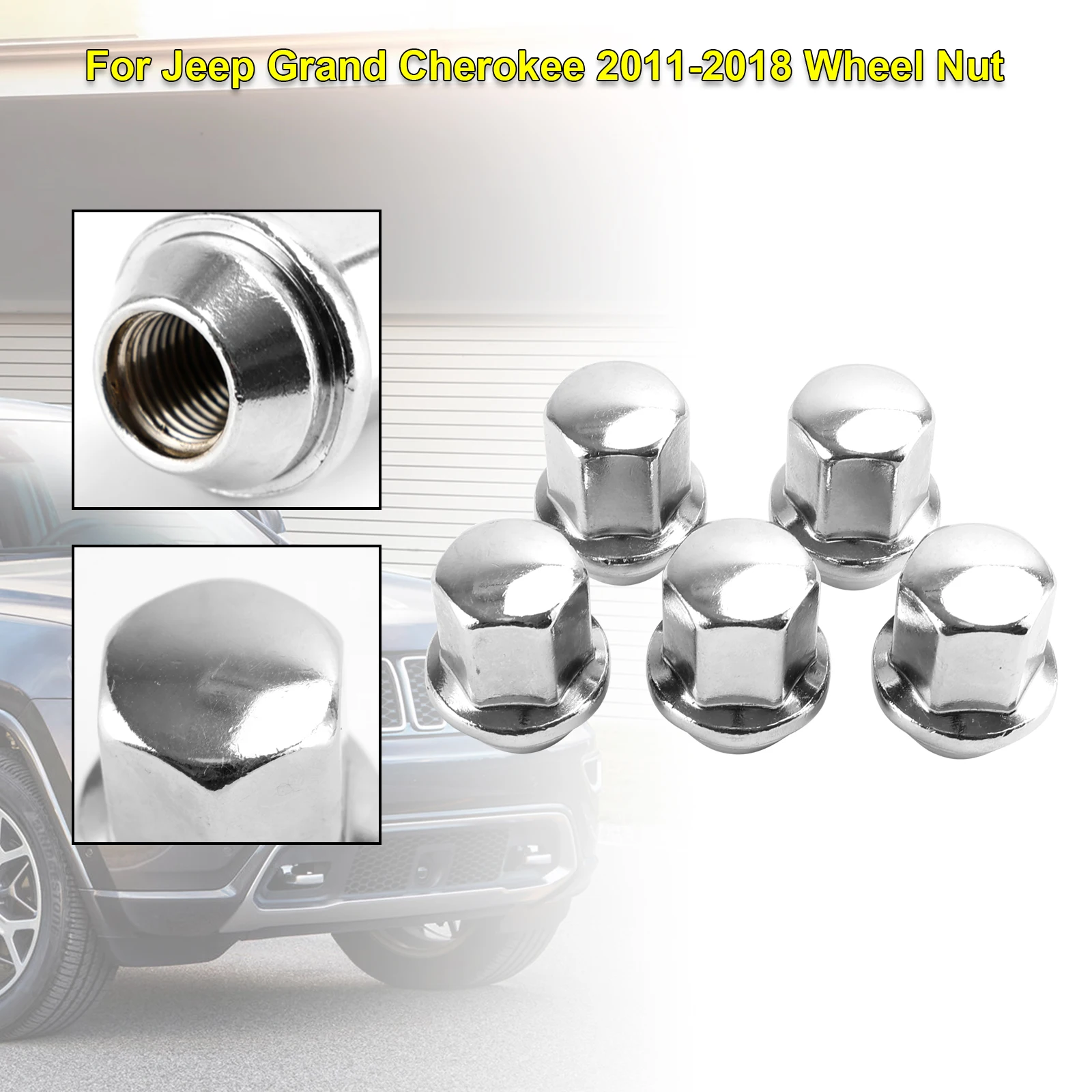 5PCS Lug Nuts Fit for Ram 1500 Fit for Jeep Grand Cherokee Wrangler 2012-2018 14x1.5 06509422AA 6509422AA