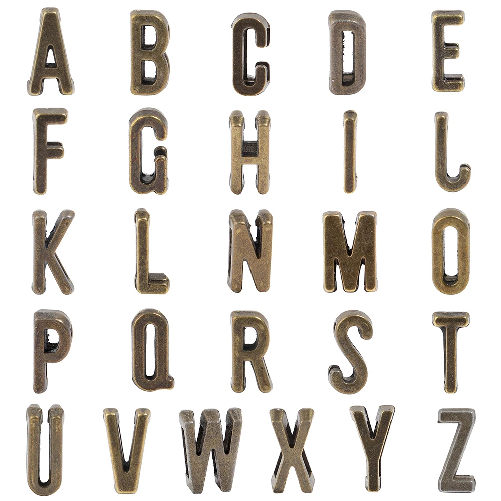 20/26pcs Antique Bronze Alphabet Charms A-Z Letter Charm Bead for Jewelry Pendant DIY Necklace Bracelet Making Accessories