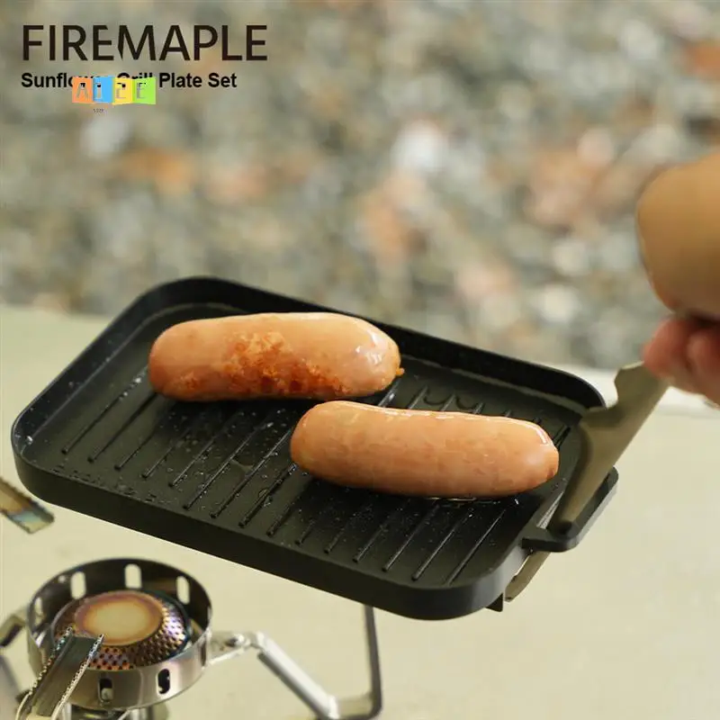 

A12E-Мини-гриль, набор утолщенных термостойких прямоугольных грилей с антипригарным покрытием, многофункциональная сковорода-гриль для кемпинга на открытом воздухе