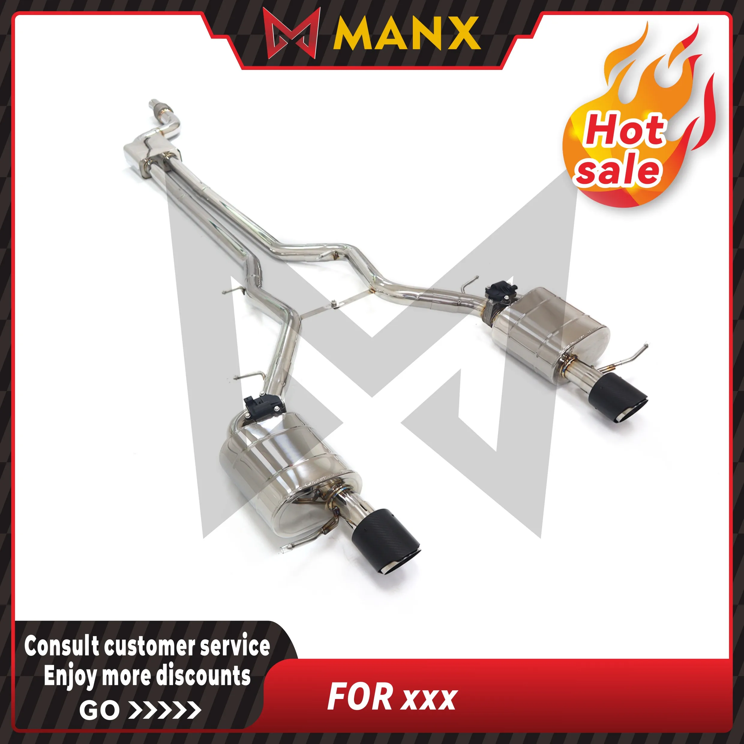 MANX Car Exhaust system for jaguar XE 2.0T Stainless steels Catback Performance exhaust pipe with remote control valve