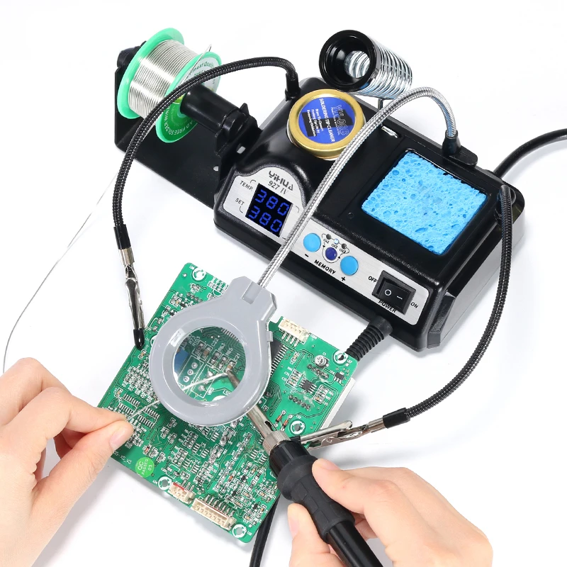 WEP 927-IV 60W Adjustable Temperature Fast Heating Up With Solder Roll Holder Soldering Iron Station