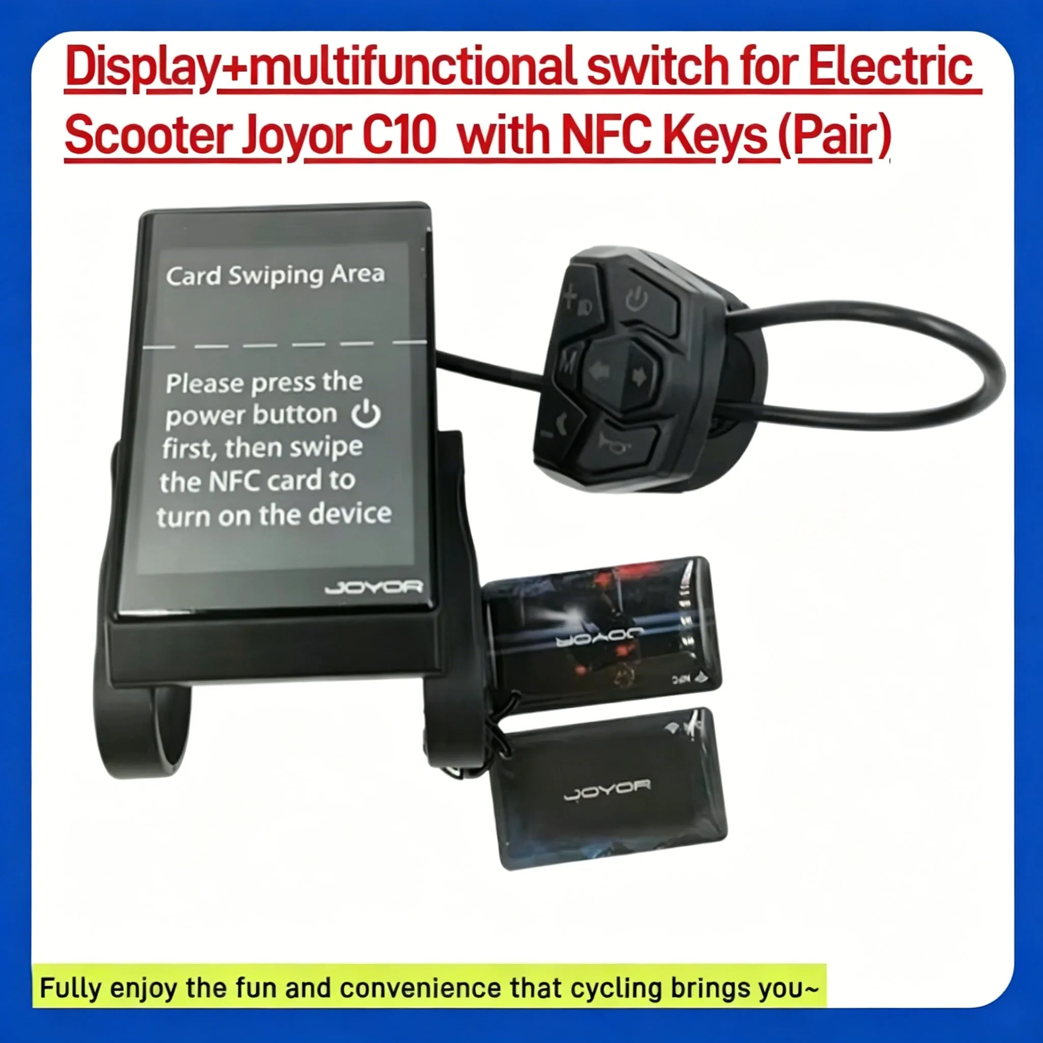 Display Multifunctional Switch with 2PCS NFC Keys Pair for Joyor C10 Electric Scooter Dashboard Replacement Parts Accessories