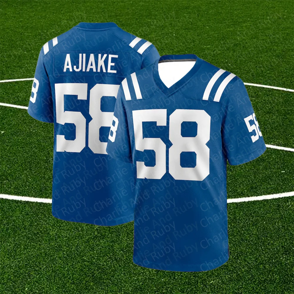 Jersey No.24/58/63 Lenny Moore Austin Ajiake Danny Pinter Indianapolis Colts Jersey Blue Trend Fashion Sport Clothing Tops