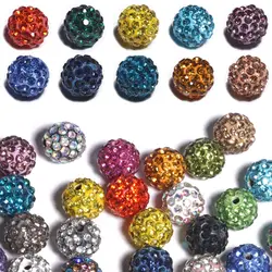 6/8/10mm Multicolor Micro Pave Rhinestone Disco Ball Beads Round Charm Crystal Beads For Jewelry Making DIY Bracelet Neacklace