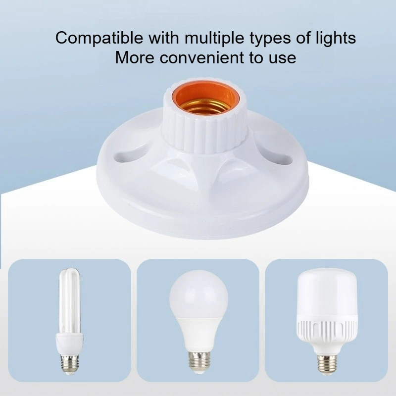 Upgrade E27 Screw Lamp Stand Light Bulb Socket Holder Adapter Base Cap Socket White Ceiling Light Lamp Bulb Fixing Base