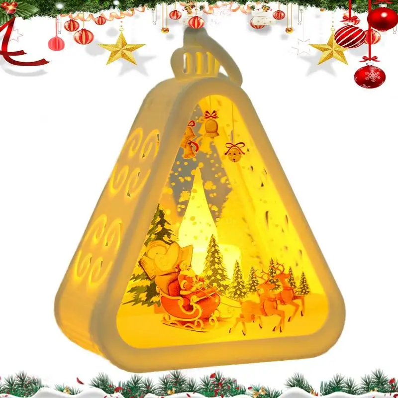 

Retro Christmas Night Light Christmas Indoor Pendant Light Warm Glow Porch Lamp Light Battery-Powered Beside Bed Lamp For Indoor