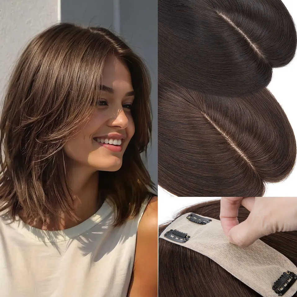 tess-2''x6''-human-hair-topper-for-women-silk-base-natural-real-hairpieces-clip-on-topper-clip-in-hair-extension-dark-brown